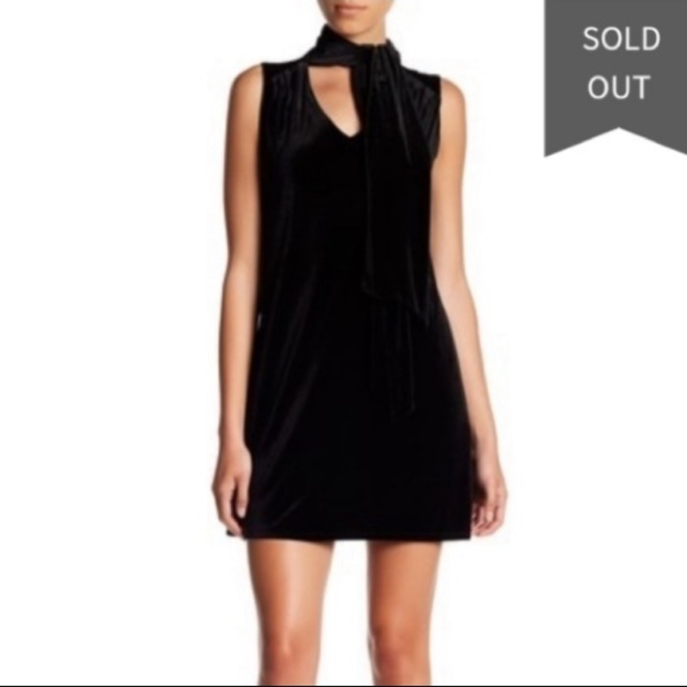 Laundry by Shelli Segal Tie Neck Velvet Dress